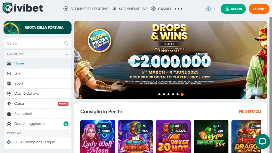 sito di casinò online Ivibet Pacchetto di benvenuto Ivibet Casino banner e slot disponibili
